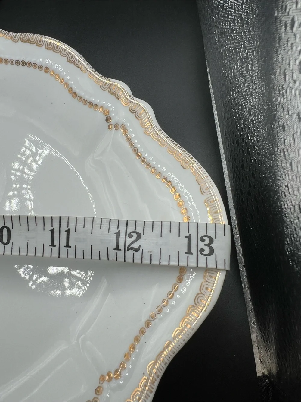 VTG O &E.G Royal Austria Porcelain White & Gold 13” Oval Serving Platter Ornate